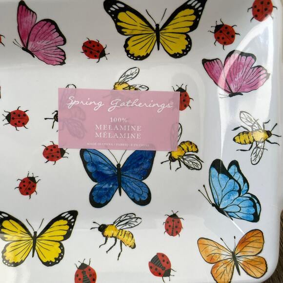 SPRING GATHERINGS Spring Pop of Color Butterflies Melamine Serving Tray 18x6 NEW - Picture 6 of 13